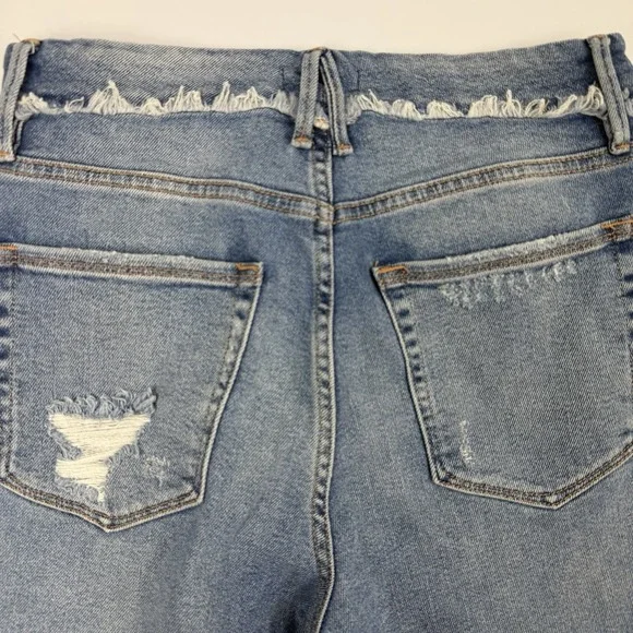 Good American Distressed Straight Jeans Women's 10/30 High Rise Raw Hem - Picture 5 of 9